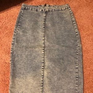 Denim pencil skirt